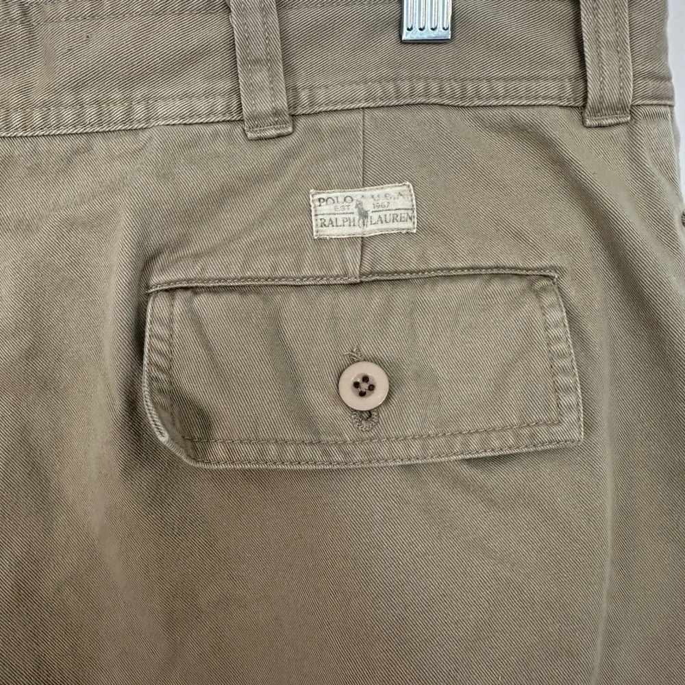 Polo Ralph Lauren Cargo Shorts Pleated Khaki Casual Outdoor Mens‎ Size 40